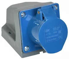 Розетка стационарная IEK ССИ-113 16А-6ч/200-250В 2PPE IP44