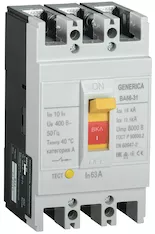 Выключатель автоматический GENERICA ВА66-31 3Р 63А 18кА SAV10-3-0063-G 