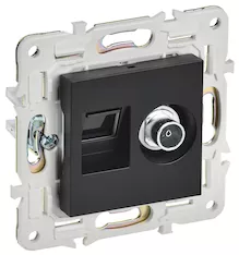 Розетка двойная IEK SKANDY TVRJ45 кат.5E SK-A14Bl SK-AK20-1-K02 