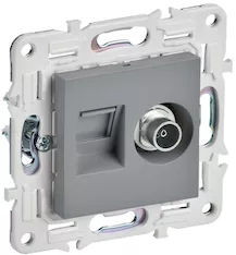 Розетка двойная IEK SKANDY TVRJ45 кат.5E SK-A14Gr SK-AK20-1-K03