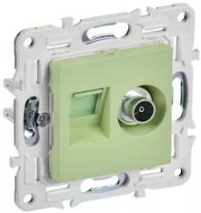 Розетка двойная IEK SKANDY TVRJ45 кат.5E SK-A14G SK-AK20-1-K06