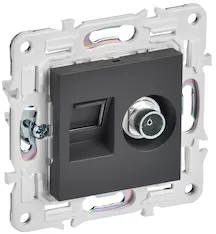 Розетка двойная IEK SKANDY TVRJ45 кат.5E SK-A14T SK-AK20-1-K48