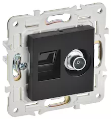 SKANDY Розетка двойная TVRJ45 кат.6 SK-A15Bl черный IEK SK-AK20-2-K02