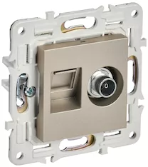 SKANDY Розетка двойная TVRJ45 кат.6 SK-A15Sh шампань IEK SK-AK20-2-K37