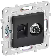 SKANDY Розетка двойная TVRJ45 кат.6 SK-A15G графит IEK SK-AK20-2-K53