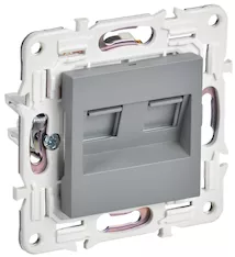 Розетка компьютерная двойная IEK SKANDY RJ45 кат.5E SK-K03Gr SK-K20-1-K03