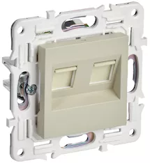 Розетка компьютерная двойная IEK SKANDY RJ45 кат.5E SK-K03B SK-K20-1-K10