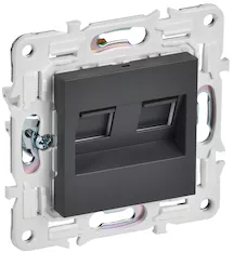 Розетка компьютерная двойная IEK SKANDY RJ45 кат.5E SK-K03T SK-K20-1-K48