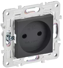 SKANDY Розетка без заземления с защитными шторками 10А SK-R01T титан IEK SK-R13-10-K48