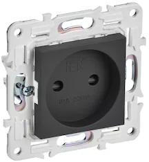 SKANDY Розетка без заземления с защитными шторками 10А SK-R01G графит IEK SK-R13-10-K53
