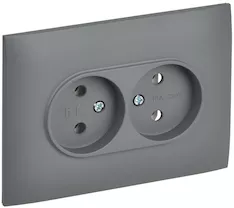 Розетка 2-местная IEK SKANDY 10А SK-R10Gr SK-R20-10-K03-F