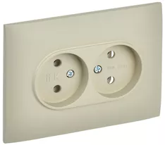 Розетка 2-местная IEK SKANDY 10А SK-R10B SK-R20-10-K10-F