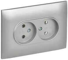 Розетка 2-местная IEK SKANDY 10А SK-R10S SK-R20-10-K23-F