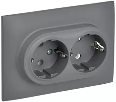 Розетка 2-местная IEK SKANDY 16А SK-R08Gr SK-R21-16-K03-F