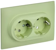 Розетка 2-местная IEK SKANDY 16А SK-R08G SK-R21-16-K06-F