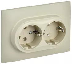 Розетка 2-местная IEK SKANDY 16А SK-R08B SK-R21-16-K10-F