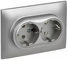 Розетка 2-местная IEK SKANDY 16А SK-R08S SK-R21-16-K23-F