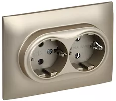 Розетка 2-местная IEK SKANDY 16А SK-R08Sh SK-R21-16-K37-F