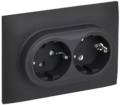Розетка 2-местная IEK SKANDY 16А SK-R08G SK-R21-16-K53-F 