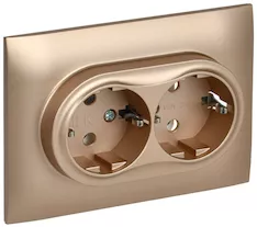 Розетка 2-местная IEK SKANDY 16А SK-R08Sa SK-R21-16-K98-F
