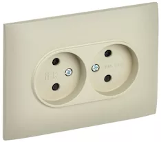 Розетка 2-местная IEK SKANDY 10А SK-R09B SK-R23-10-K10-F