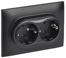 Розетка 2-местная IEK SKANDY 16А SK-R07Bl SK-R24-16-K02-F 