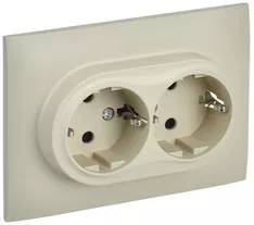 Розетка 2-местная IEK SKANDY 16А SK-R07B SK-R24-16-K10-F