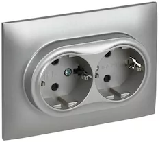 Розетка 2-местная IEK SKANDY 16А SK-R07S SK-R24-16-K23-F