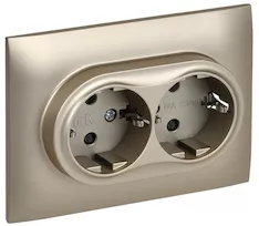 Розетка 2-местная IEK SKANDY 16А SK-R07Sh SK-R24-16-K37-F