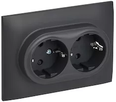 Розетка 2-местная IEK SKANDY 16А SK-R07T SK-R24-16-K48-F