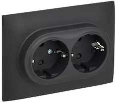 Розетка 2-местная IEK SKANDY 16А SK-R07G SK-R24-16-K53-F 