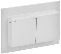 Розетка 2-местная и крышкой IEK SKANDY 16А IP44 SK-R12W SK-R26-16-44-K01-F 
