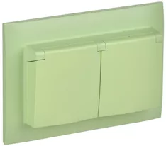 Розетка 2-местная и крышкой IEK SKANDY 16А IP44 SK-R12G SK-R26-16-44-K06-F