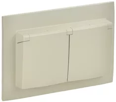Розетка 2-местная и крышкой IEK SKANDY 16А IP44 SK-R12B SK-R26-16-44-K10-F