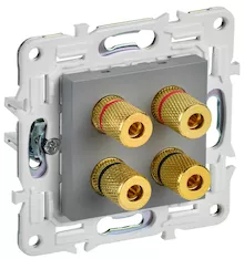 SKANDY Аудиорозетка 4-местная SK-A01Gr серый IEK SK-S40-K03