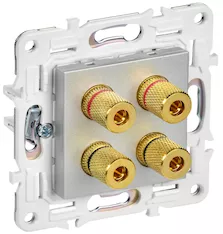 SKANDY Аудиорозетка 4-местная SK-A01S серебряный IEK SK-S40-K23