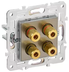 SKANDY Аудиорозетка 4-местная SK-A01N металл никель IEK SK-S40-K50