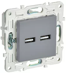 Розетка IEK SKANDY USB AA 3,1А SK-R15Gr SK-U21-D31-K03