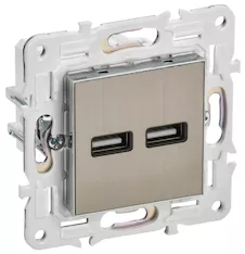 SKANDY Розетка USB AA 3,1А SK-R15N металл никель IEK SK-U21-D31-K50