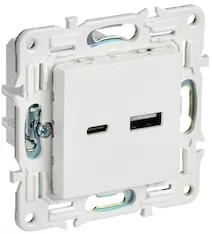 Розетка IEK SKANDY USB AC 18Вт SK-R13W SK-U22-018-K01 