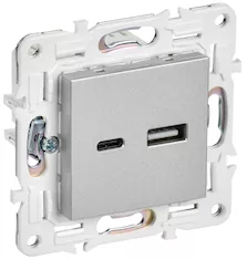 Розетка IEK SKANDY USB AC 18Вт SK-R13S SK-U22-018-K23