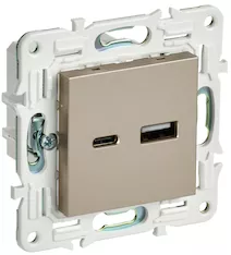 Розетка IEK SKANDY USB AC 18Вт SK-R13Sh SK-U22-018-K37