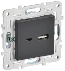 Розетка IEK SKANDY USB AC 18Вт SK-R13T SK-U22-018-K48