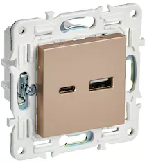 Розетка IEK SKANDY USB AC 18Вт SK-R13Sa SK-U22-018-K98