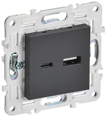 Розетка IEK SKANDY USB AC 3,1А SK-R14T SK-U22-D31-K48