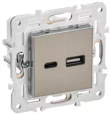 SKANDY Розетка USB AC 3,1А SK-R14N металл никель IEK SK-U22-D31-K50
