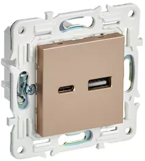 Розетка IEK SKANDY USB AC 3,1А SK-R14Sa SK-U22-D31-K98