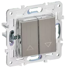 SKANDY Выключатель жалюзи 10А SK-V12N металл никель IEK SK-V15-0-10-K50