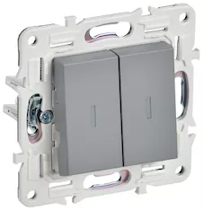 Выключатель 2-клавишный проходной с индикацией IEK SKANDY 10А SK-V10Gr SK-V22-1-10-K03