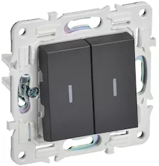 Выключатель 2-клавишный проходной с индикацией IEK SKANDY 10А SK-V10T SK-V22-1-10-K48